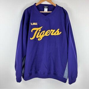 Knights Apparel LSU Tigers Purple Gold V-neck Windbreaker Pullover Men's Size XL